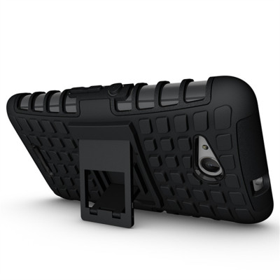 Твърди гърбове Твърди гърбове за Sony Силиконов гръб ТПУ Hybrid с твърда част и стойка за Sony Xperia E4G / E4G Dual черен